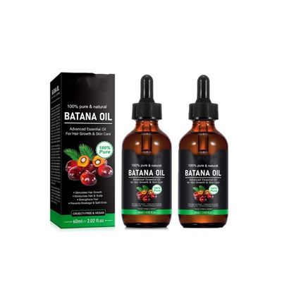 DFGHzHP Batana Oil - 100% Pure & Natural from Honduras for Hair Growth, Eliminates Split Ends, Enhances Radiance & Nourishment for All Hair Types, 2.02 Fl Oz(2Count (Pack of 2))