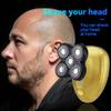 5-in-1 Electric Cordless Razor for Men Head Shaver for Bald Men Grooming Kit with Nose Trimmer-Hair Clippers-Facial Brush, LED Display Rotary Shavers,USB Charging Rechargeable (Gold) view 2