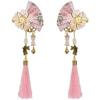 1pairs Fan Tassel Hairpin Japanese Hair Clips Pink Hair Barrette Retro Hair Accessories for Women Girls Hair Decoration view 1