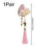 1pairs Fan Tassel Hairpin Japanese Hair Clips Pink Hair Barrette Retro Hair Accessories for Women Girls Hair Decoration view 2