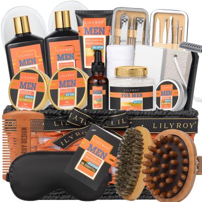 Fathers Day Gifts for Men, Birthday Gift, 26 Pcs Bath and Body Gift Basket Set for Dad - Spa Gift Set for Valentines Day with Shower Gel | Gifts Sets for Men Christmas Gifts, Gift for Dad