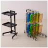 exproyzk Folding Salon Tray Trolley, Stainless Steel Salon Tray with Wheels, 2 Tier Rolling Cart Rolling Tray Salon Trolley for Tattoo, 1 Pack(Black) view 1