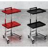 exproyzk Folding Salon Tray Trolley, Stainless Steel Salon Tray with Wheels, 2 Tier Rolling Cart Rolling Tray Salon Trolley for Tattoo, 1 Pack(Black) view 3