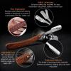 Straight Razor For Men - Premium Stainless Steel Barber Shaving Kit With Wooden Handle & Safety Guard, Single Blade Precision For Smooth Shaving With 10 Blades, Brown Spider Wood Handle view 4