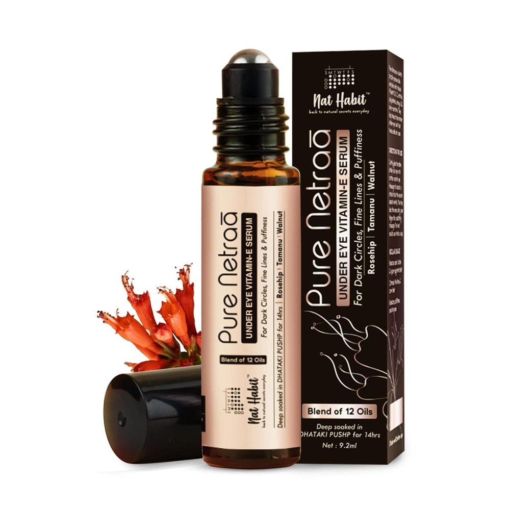 Na-t H/abit Pure Netraa Under Eye Serum For Fine lines, Puffiness, Wrinkles & Dark Circles For Men & Women With Vitamin C, Vitamin E and Retinol (9.2 ml)