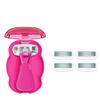 Athena Club Women's Mini Travel Razor Shave Kit, 1 Mini Travel Razor Handle + 5 Blade Refills, Super Pink view 1