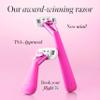 Athena Club Women's Mini Travel Razor Shave Kit, 1 Mini Travel Razor Handle + 5 Blade Refills, Super Pink view 3