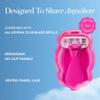 Athena Club Women's Mini Travel Razor Shave Kit, 1 Mini Travel Razor Handle + 5 Blade Refills, Super Pink view 4