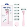 Athena Club Women's Razor Shave Kit, 1 Rose Razor Handle + 6 Blade Refills view 1