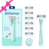 Athena Club Women's Razor Shave Kit, 1 Mint Razor Handle + 6 Blade Refills view 1