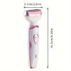 4-in-1 Rechargeable Women's Electric Razor Kit, Painless Wet/Dry Shaver for Face, Nose, Legs & Bikini Area, USB Charging (Pink) view 3