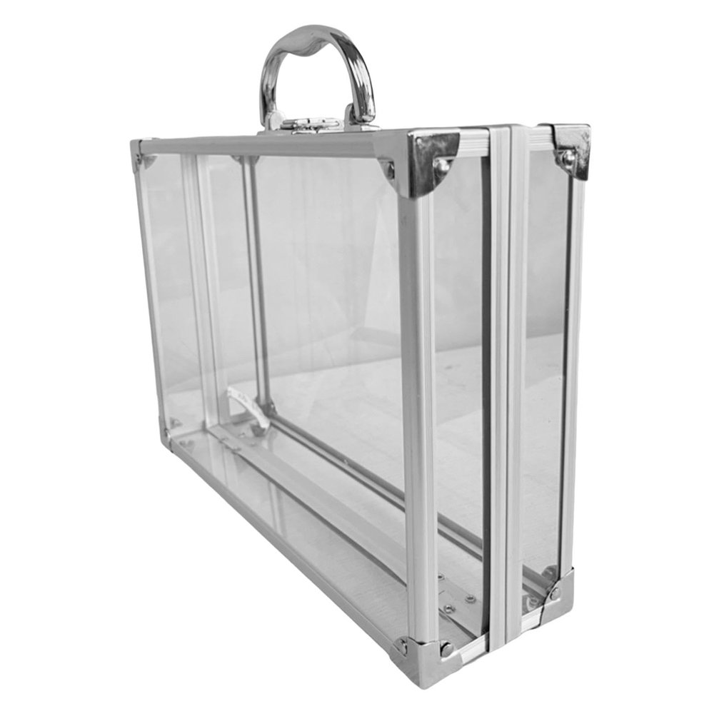 harayaa Aluminum Alloy Carrying Case PE Transparent Board Clear Makeup Tool Case