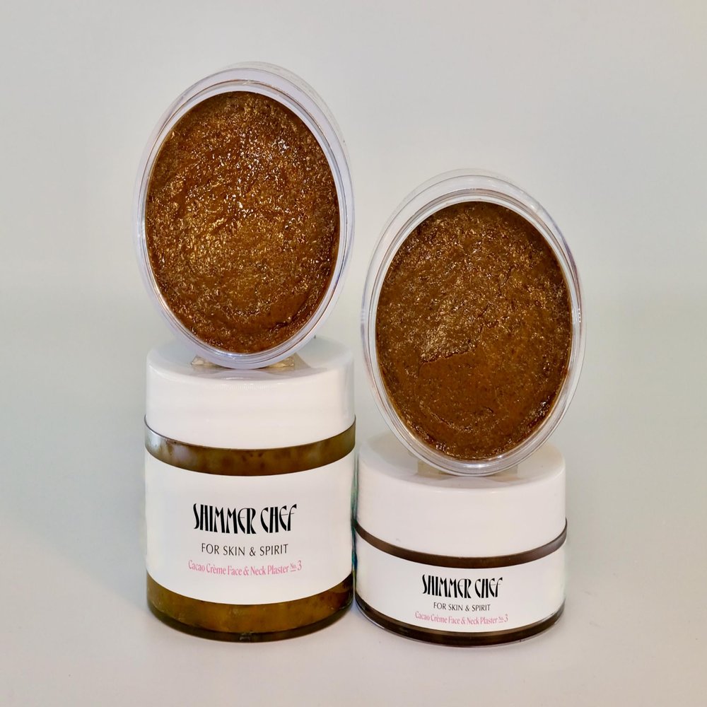 SHIMMER CHEF Cacao Crme Face & Neck Plaster | Fresh Avocado Oils Restore Softness & Elasticity | Skin Becomes Supple & Radiant | A Mood-Lifting Ritual for Balance & Vitality | 2.5 oz