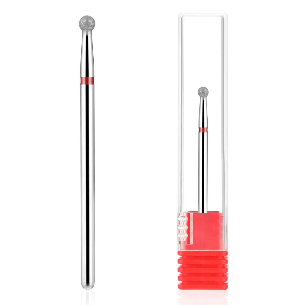 WLLHYF Nail Drill Bits, Ball Shape Nails Cleaner Professional Stainless Steel Cuticle Clean Nail Salon Supply Shape Remove Tools for Dead Skin Gel Nails Polishing