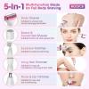 Electric Razors for Women, 5 in 1 Rechargeable Cordless Body Hair Trimmer, Wet and Dry Detachable LED Display Electric Shaver view 2