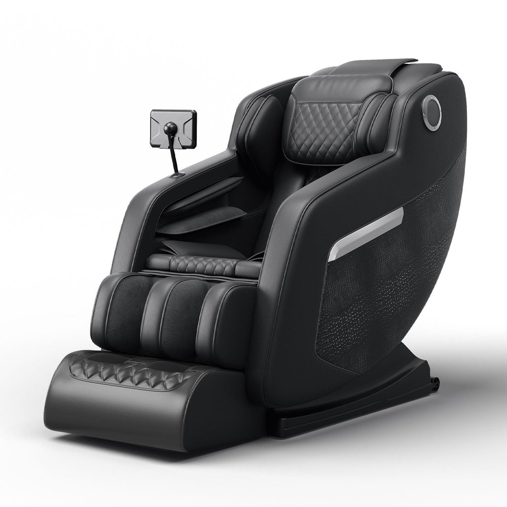 3D Massage Chair Full Body Zero Gravity with 8 Fix Point Rollers 5 Modes Massage Waist and Calf Heater Foot Roller 20 Airbags Massage Adjusting 3 Levels of Strength Perfect for Home or Office (Black)