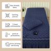Blue/a,75 * 190cm(S),LDLCYCN Massage Table Bedskirt Massage Bed Sheet with Face Hole Lash Bed Mattress Cover Beauty Massage Spa Couch Cover All-Round Wrap Machine Washable Square Round Head view 3