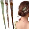 3PCS Acetate Tortoise Shell Hair Sticks, Leopard Print Hair Pins for Long Hair Chinese Hair Styling Accessories for Women Girls view 1