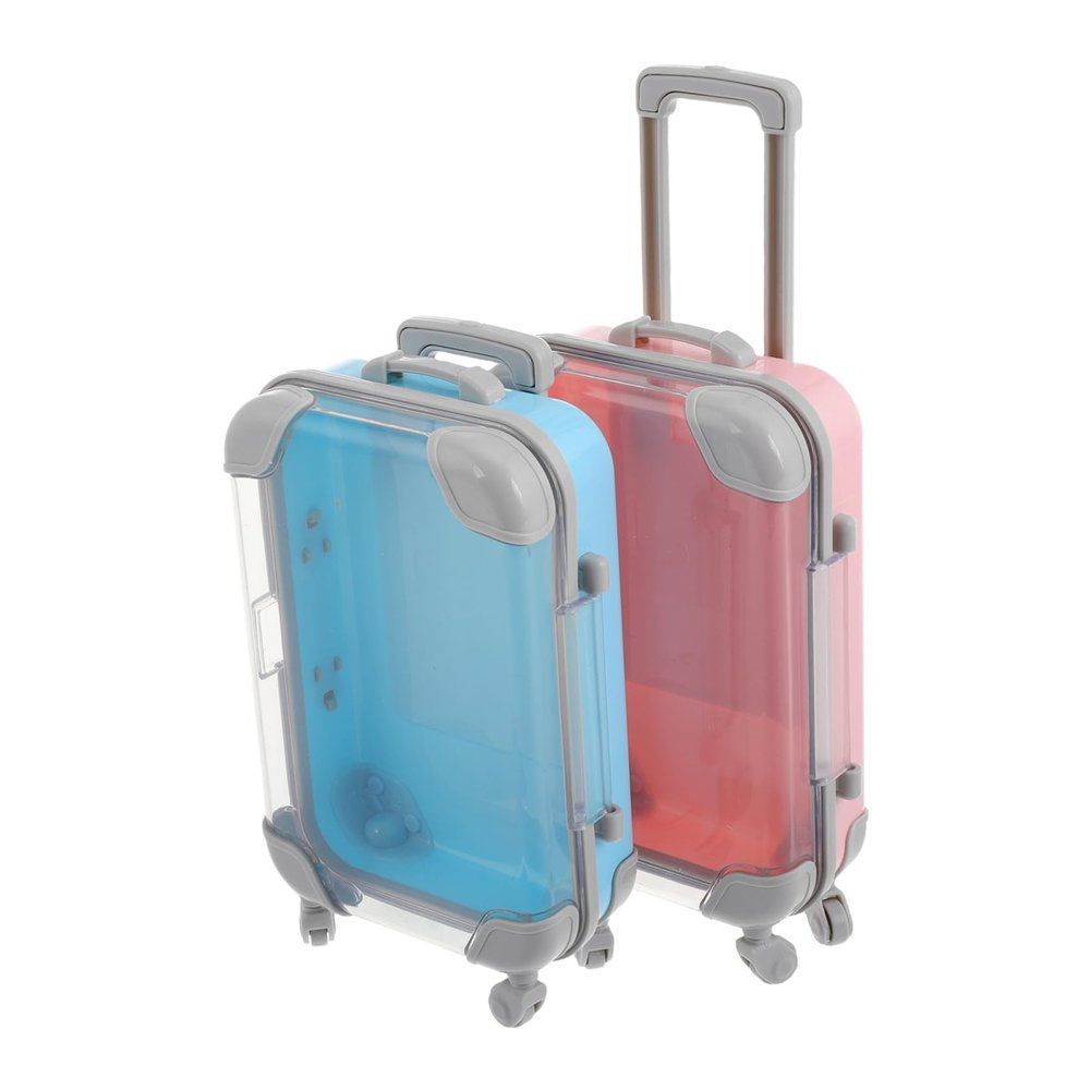 COLLBATH Mini Luggage Eyelash Storage Box Plastic Makeup Organizers for False Lashes Portable Suitcase for Boys and Girls