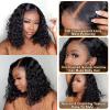 13x4 Water Wave Lace Front Bob Wigs Human Hair Pre Plucked Lace Front Human Hair Bob Wig for Black Women Short 13*4 Lace Frontal Wigs 150% Density HD Transparent Lace Wavy Bob Wigs (14 Inch) view 3