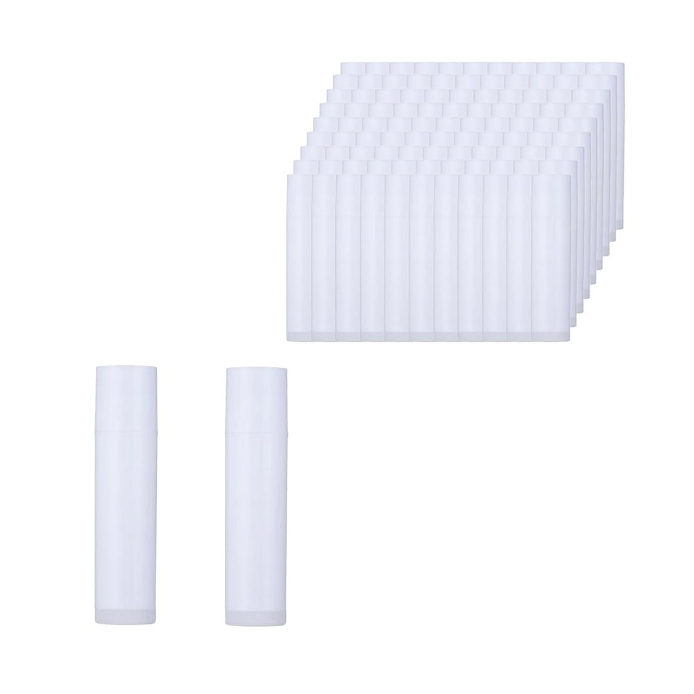 100PCS Lip Balm Tubes with Caps, 5ml/5g Plastic Lipstick Containers Reusable Empty Lip Gloss Balm Containers for Beauty Salons, Home Lip Balm Lipstick Cosmetic DIY (White)