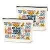 2PCS Daily Affirmations for Women Scripture Bible Verse Makeup Bag, Faith Christian Gifts for Women Mental Health Gifts for Female Sister Birthday Friendship Mothers Day Travel Toiletry Cosmetic Bag view 1