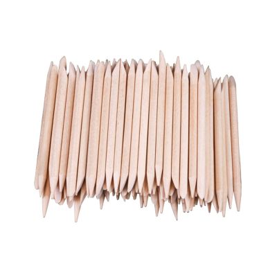 100 Pieces Wood Sticks Double Sided Multi Functional Cuticle Pusher Remover Manicure Pedicure Tool