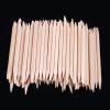 100 Pieces Wood Sticks Double Sided Multi Functional Cuticle Pusher Remover Manicure Pedicure Tool view 2