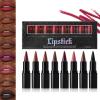 MeiPlumLai 2 in 1 Lip Liner Set,8 Pcs Gradient Matte Nude Velvet Lip Liner Pencil,Long Lasting Waterproof Matte Nude Dark Brown Red Lip,Easy-to-Use Crayon Form and Cone Tip,High Pigmented view 1