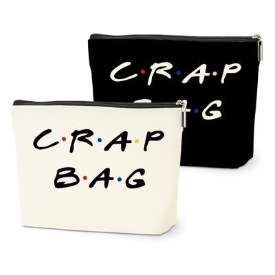 2 PCS Funny Gifts for Women Makeup Bag, Best Friend Birthday Gifts for Women, Funny Cosmetic Bags, Sister Christmas Graduation Friendship Gift for Daughter From Mom, Black White Travel Organizer