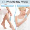 Bikini Trimmer for Women, 2 in 1 Wet & Dry Use USB Charge Women Razors for Shaving Bikini Underarm Leg Arm Body Face, Ipx7 Waterproof (Blue) view 3