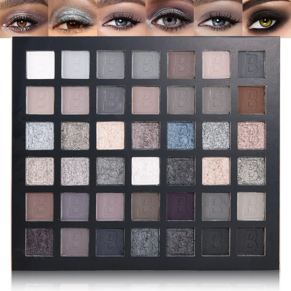 CAKAILA 42 Colors Smokey Eye Shadow Makeup Palette,Nude White Black Grey Brown Matte Shimmer eutral Natural Eyeshadow,Waterproof, Long Lasting Naturing-Looking