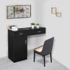 Black Wall Mount Salon Station with 3 Hair Dryer Holders Hair Styling Station Beauty Salon Spa Equipment,Beauty Dresser Spa Bathroom Equipment with Drawers, Storage Cabinet Beauty Spa Furniture view 2