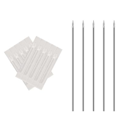 ATOMUS Body Piercing Needles, 10pcs Stainless Steel Sterile Disposable Ear Nose Navel Nipple Lip Piercing Needles (10pcs 20G)
