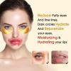Adofect 40 Pairs Collagen Crystal Lip Mask & Eye Mask Set 24K Gold Eye Mask & Lip Mask for Refreshing, Revitalizing, Relaxating, Hydrating, TravelingStocking Stuffers for Women and Men view 2
