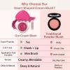 Heart-Shaped Cream Blush for Cheeks & Lips  2-in-1 Tinted Lip and Cheek Balm Kit with Mini Brush  Blendable Dewy Blusher Face Makeup for Women, Portable Compact for Travel & On-the-Go Touch Ups 06 view 3