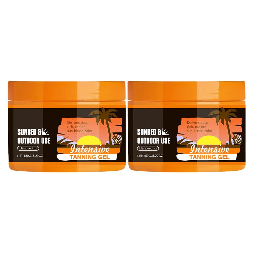 Wenrny 2 Pcs Dark Tanning Accelerator Lotion,Intensive Tanning Gel for Indoor & Outdoor Sun,Effective Tan Enhancer for Women,Moisture and Hydration Body Bronzer Tan Creams for All Skins (orange)