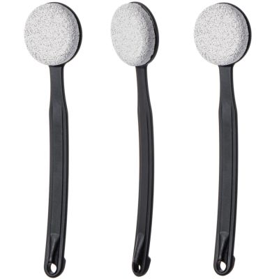 Beomeen Pumice Stone for Feet with Long Handle 13.7", Hard Skin Callus Remover, Scrubber and Exfoliator for Dead Dry Skin, Softer & Smoother Feet, Pedicure Tool (Curved) Black