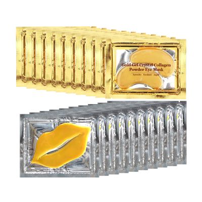 Adofect 40 Pairs Collagen Crystal Lip Mask & Eye Mask Set for Skin Care, Refreshing, Revitalizing, Relaxating, Hydrating, Traveling, Gifts for Men & Wowen, Valentine's Day Gifts