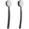 Beomeen Pumice Stone for Feet and Shower Brush with Long Handle 13.7",Hard Skin Callus Remover, 2 in 1 Foot Scrubber Brush, Back Scrubber Body Brush for Shower Deep Cleansing and Exfoliating (Curved) view 1