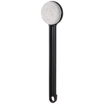 Beomeen Pumice Stone for Feet with Long Handle 14", Hard Skin Callus Remover, Scrubber and Exfoliator for Dead Dry Skin, Softer & Smoother Feet, Pedicure Tool (Straight) Black
