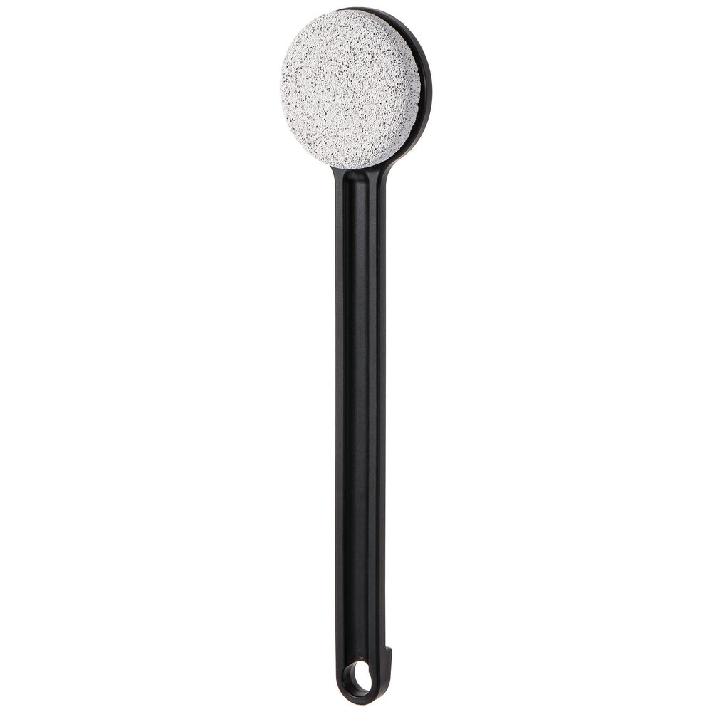 Beomeen Pumice Stone for Feet with Long Handle 14", Hard Skin Callus Remover, Scrubber and Exfoliator for Dead Dry Skin, Softer & Smoother Feet, Pedicure Tool (Straight) Black