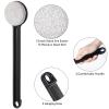 Beomeen Pumice Stone for Feet with Long Handle 14", Hard Skin Callus Remover, Scrubber and Exfoliator for Dead Dry Skin, Softer & Smoother Feet, Pedicure Tool (Straight) Black view 2