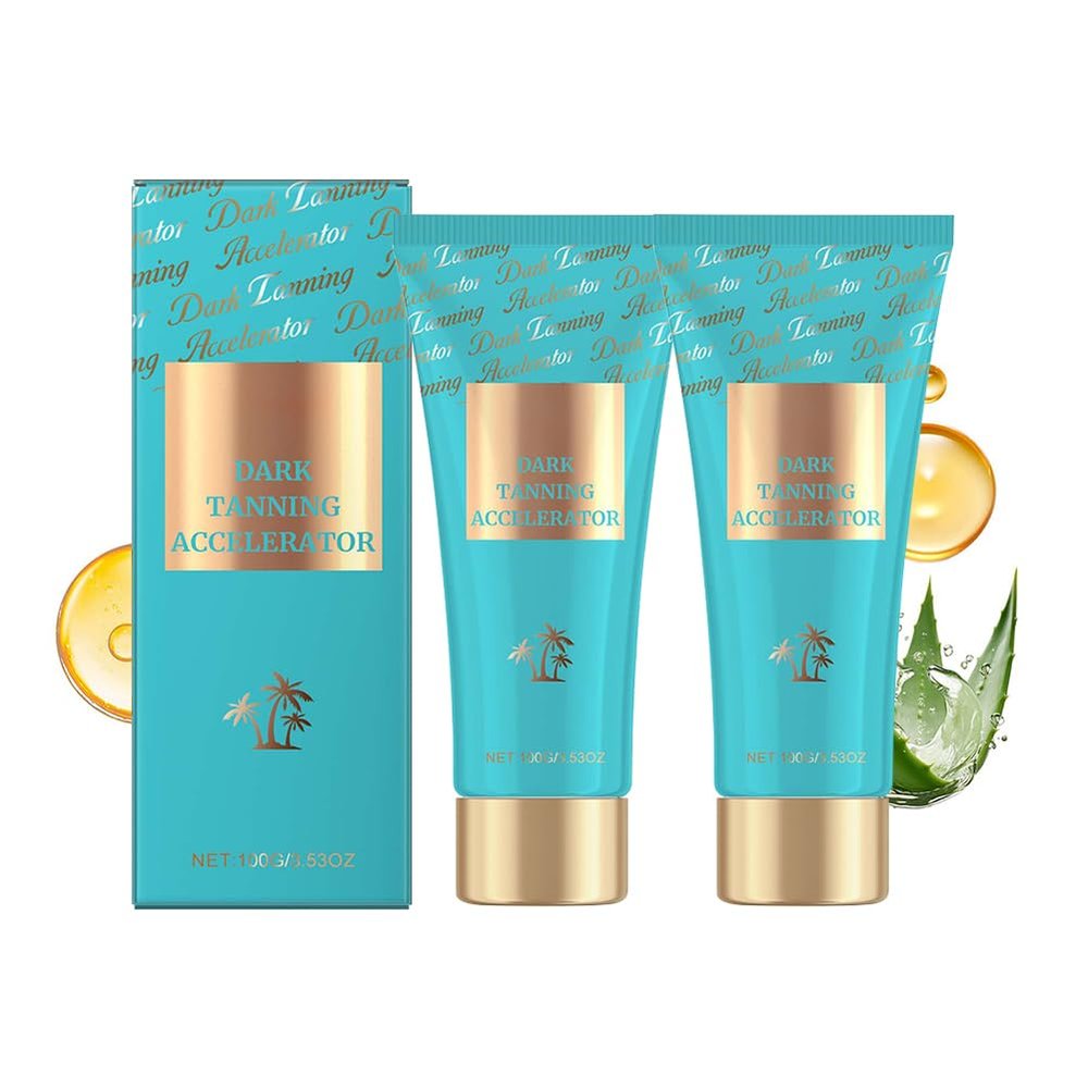 Wenrny 2 Pcs Dark Tanning Accelerator Lotion,Intensive Tanning Gel for Indoor & Outdoor Sun,Effective Tan Enhancer for Women,Moisture and Hydration Body Bronzer Tan Creams for All Skins (blue)