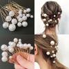 60 pieces of pearl U-shaped clips, metal hair clips, wedding bridal hairstyles, hairs accessories, hair tools, bridal use pearl s Bobby hair clips, bridesmaid Ms. Gril (single pearls hair clip) view 4