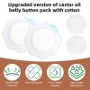 100pcs Castor Oil Pack Wrap for Belly Button, Disposable Castor Oil Button Patches Pad Highly Absorbent Spunlace Cloth Self-Adhesive Organic Cover Compress Patch (Oil Not Included) view 3