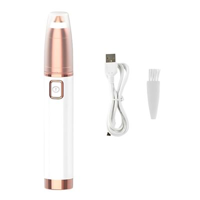 LUSTRA FASHION Cross-Border Electric Eyebrow Trimming Pencil Lady Lipstick Shape Upper Lip Hair Remover Eyebrow Trimmer (Pearl White Rechargeable)