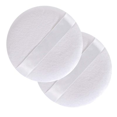 2pcs large Body Powder puff 5 inch Body Powder Puff cotton super soft Powder puff Large Washable Round Bodys Powder Puff (White)