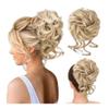 QIXUEZHENG Hair Bun, Wig Hair Bun Messy Fluffy Ball Head Curly Hair Long Beard Lazy Wind Hair Loop for Daily Comfort Women's(White) view 1