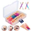 120PCS Eyeshadow Brush Eyeshadow Applicators Double Sided 2.56inch Makeup Applicator Sticks for Girls Women Eyeshadow Brush Paired with a plastic box (colour) view 1